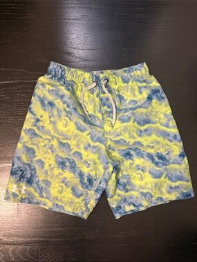 Under Armour Yellow & Blue Tie-Dye Swim Shorts